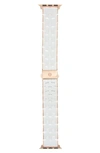 Michele Five-link Silicone-wrapped Bracelet Band For Apple Watch, White In Light Grey