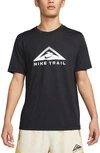 Nike Trail Logo-print Dri-fit Jersey T-shirt In Black