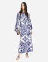 Dolce & Gabbana Scarf-print Silk Charmeuse Maxi Dress In Multicolor