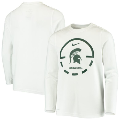 Nike Kids' Youth  White Michigan State Spartans Basketball Legend Performance Long Sleeve T-shirt