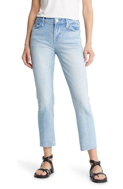 Frame Le High Waist Raw Hem Straight Leg Jeans In Kerwin