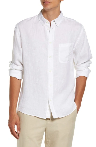 Billy Reid Tuscumbia Standard Fit Linen Button-down Shirt In Optic White