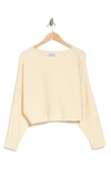 Alexia Admor Ribbed Knit Dolman Sleeve Top In Ivory