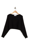 Alexia Admor Ribbed Knit Dolman Sleeve Top In Black
