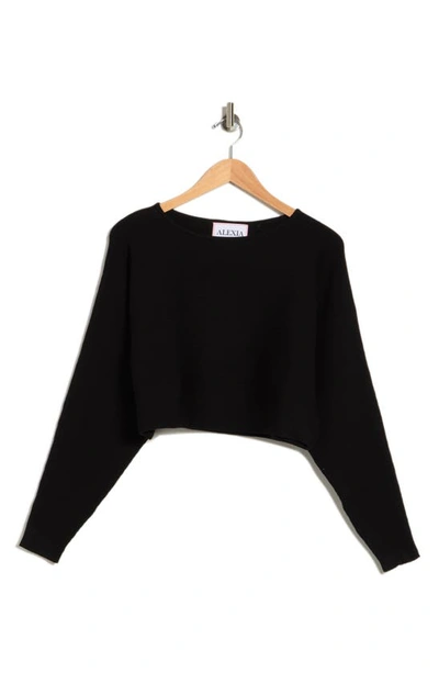 Alexia Admor Ribbed Knit Dolman Sleeve Top In Black