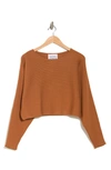 Alexia Admor Ribbed Knit Dolman Sleeve Top In Camel
