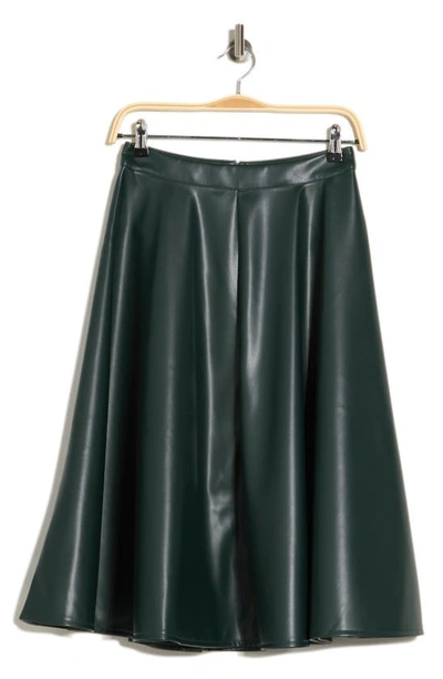 Alexia Admor Faux Leather Midi Skirt In Emerald