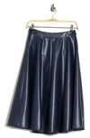 Alexia Admor Faux Leather Midi Skirt In Navy