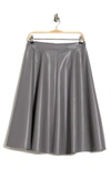 Alexia Admor Faux Leather Midi Skirt In Grey