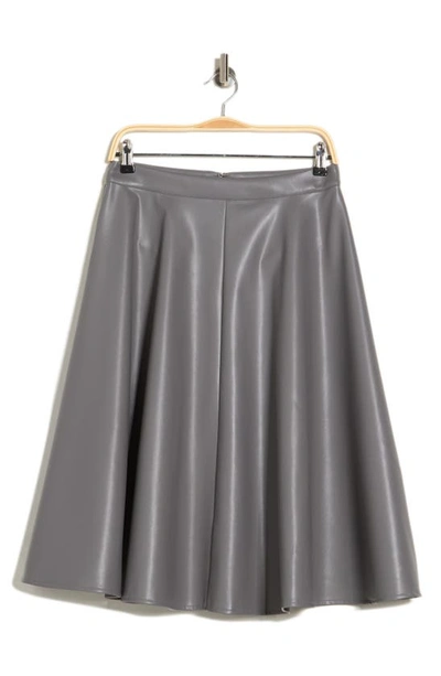 Alexia Admor Faux Leather Midi Skirt In Slate