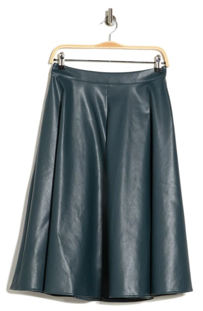 Alexia Admor Faux Leather Midi Skirt In Teal