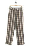Alexia Admor High Waist Tweed Pants In Brown Plaid