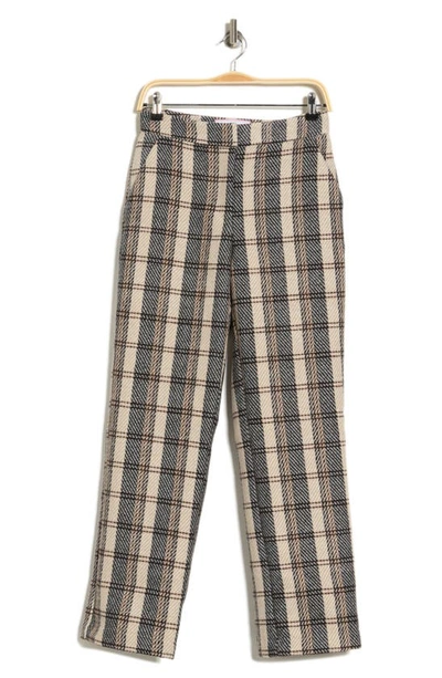 Alexia Admor High Waist Tweed Pants In Brown Plaid