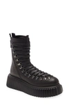 Agl Attilio Giusti Leombruni Dromo Lace-up Combat Boot In Nero-nero