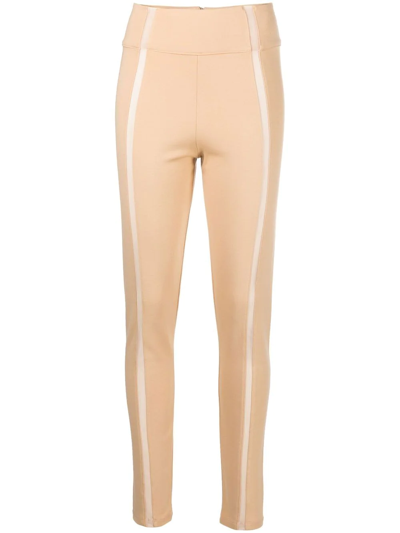 Philipp Plein Sheer-panel Leggings In Neutrals