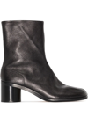 Maison Margiela Tabi 60mm Leather Ankle Boots In Black