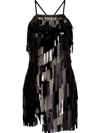 Attico Mini Sequined Dress In 100 Black