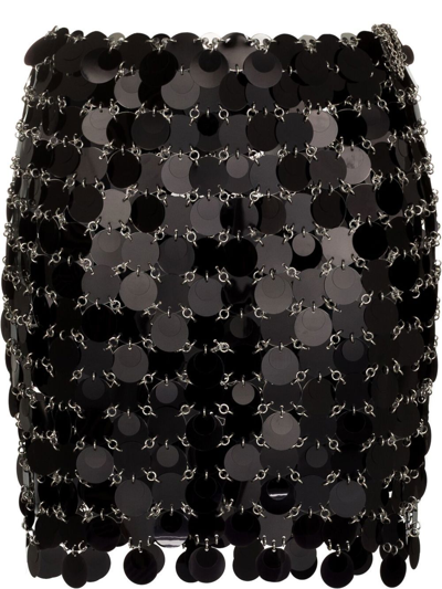 Rabanne Sequin Embellished Mini Skirt In Black