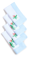 Fanm Mon Napkin Set Of 4 In White/blue