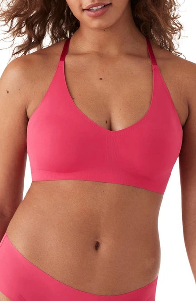 True & Co. True Body Triangle Lace Racerback Bralette In Raspberry