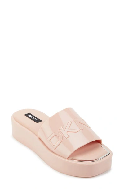 Dkny Laren Platform Slide Sandal In Pink