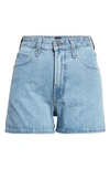 Edwin Amber High Waist Denim Shorts In Beach Wave