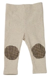 Ashmi And Co Babies' Frankie Knee Patch Cotton Pants In Apricot
