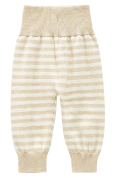Ashmi And Co Babies' Jordan Stripe Cotton Pants In Apricot