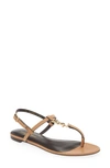 SAINT LAURENT CASSANDRA MONOGRAM FLAT SANDAL