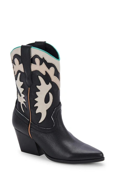 Dolce Vita Women's Landen Western Booties Women's Shoes In Black Leather
