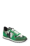 Valentino Rock Runner Sneakers In Jungle/ Green