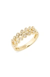 Bony Levy Florentine Diamond Chevron Ring In 18k Yellow Gold