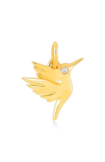 Ef Collection Hummingbird Diamond Pendant Charm In Yellow Gold