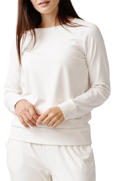 Cozy Earth Ultrasoft Long Sleeve Pajama Top In Ivory