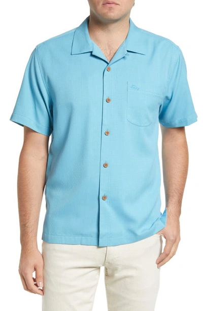 Tommy Bahama Coastal Breeze Silk Blend Button-up Shirt In Blue Crush