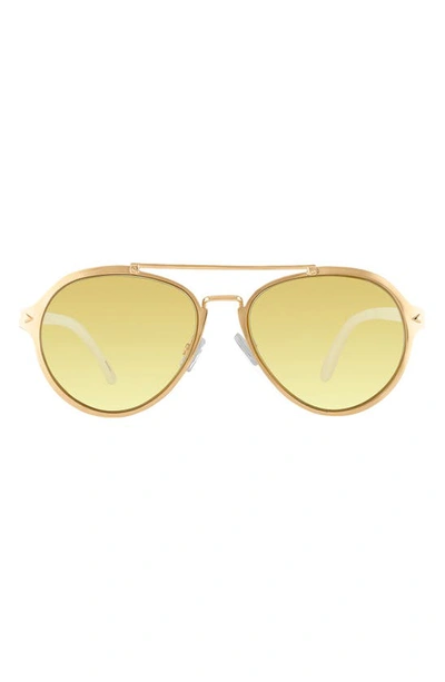Velvet Eyewear Jesse 55mm Aviator Sunglasses In Gold/yellow