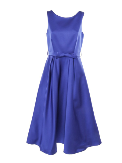 P.a.r.o.s.h Bow-detail Satin Midi Dress In Blue