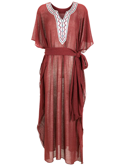Olympiah Embroidered Beach Dress In Brown
