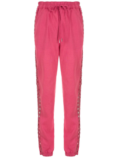 Reinaldo Lourenço Cut-out Side Stripe Track Trousers In Pink
