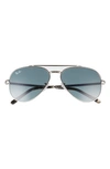 Ray Ban 55mm Aviator Sunglasses In Legend Gold/ Clear Dark Brow