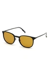 Zegna 54mm Polarized Square Sunglasses In Black