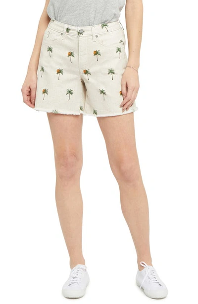 Nydj High-rise Frayed Denim Shorts In Cirque Des Palmes