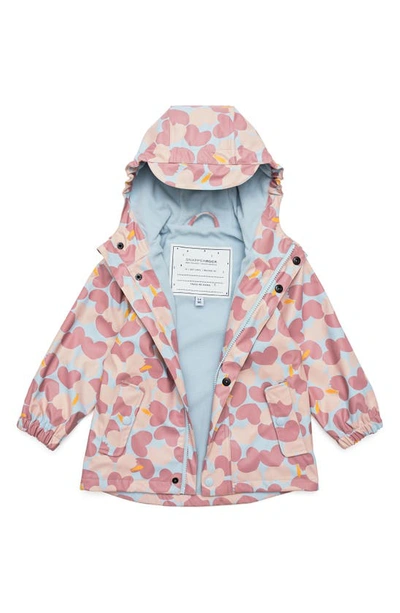 Snapper Rock Kids' Little Girl's & Girl's Waterproof Heart Print Raincoat In Pink