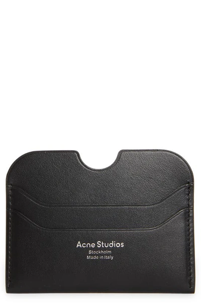 Acne Studios Large Elmas Leather Card Holder In Black