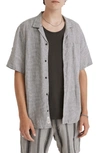 Madewell Easy Linen Short Sleeve Shirt In Thunder Cloud
