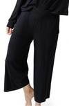 Cozy Earth Wide Leg Rib Pajama Pants In Black