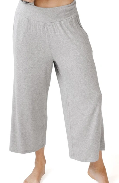 Cozy Earth Wide Leg Rib Pajama Pants In Grey