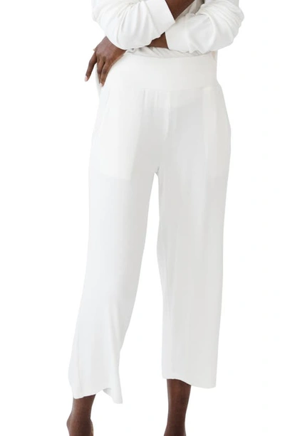 Cozy Earth Wide Leg Rib Pajama Pants In Ivory