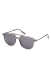 Zegna Men's Double-bridge Plastic Aviator Sunglasses In Grey