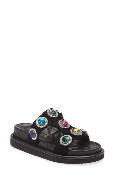 Kg Kurt Geiger Orson Crystal Slide Sandal In Black